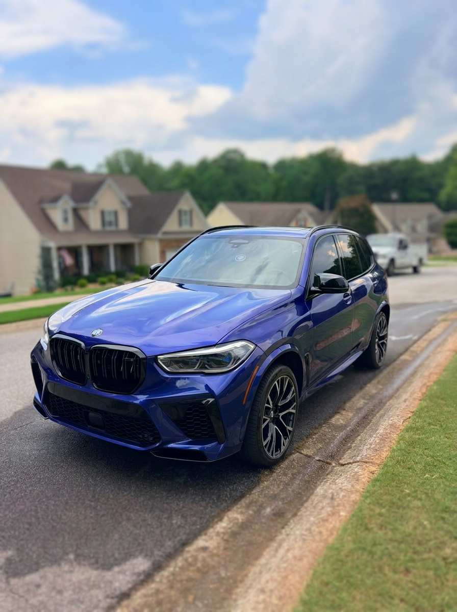 Blue BMW freshly detailed by Top Glow